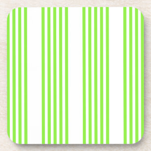 Dessous-de-verre Lime vert et blanc cinq bandes motif