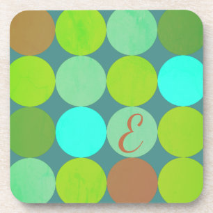 Dessous-de-verre Lime Vert Turquoise Turquoise & Rust Cercles Monog