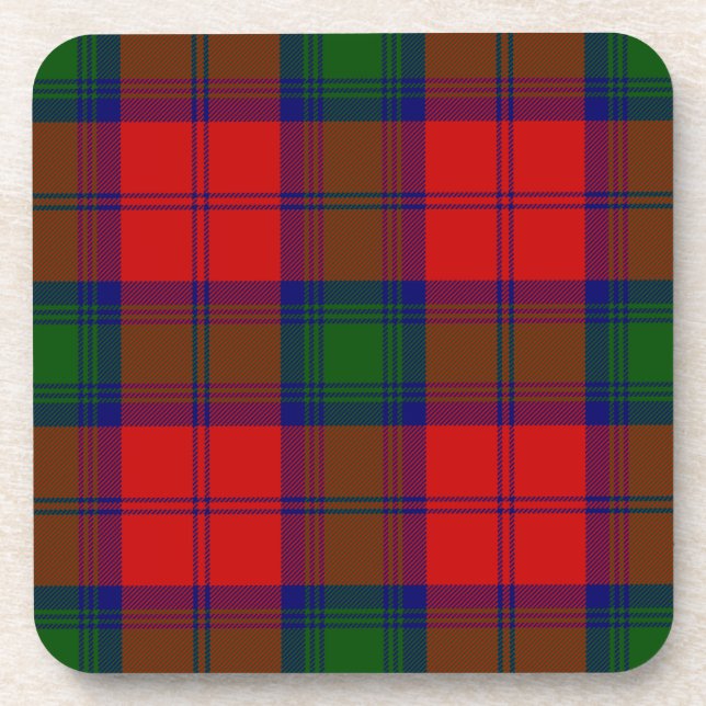 Dessous-de-verre Lindsay tartan rouge vert plaid (Devant)