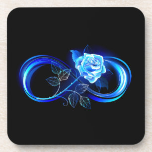 Dessous-de-verre L'infini lumineux avec une rose bleue