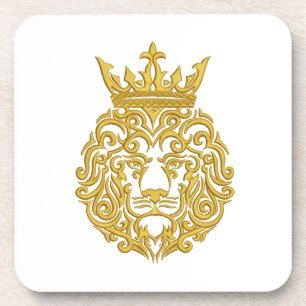 Dessous-de-verre lion doré dans la couronne