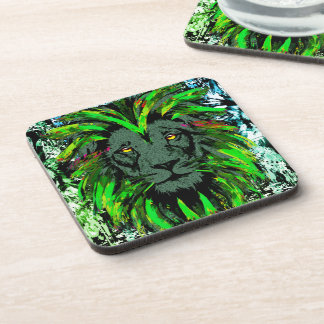 Dessous-de-verre Lion Vert - Dessin Portrait de Lion - Dessous de v
