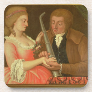 Dessous-de-verre Lisant la paume (huile sur la toile)