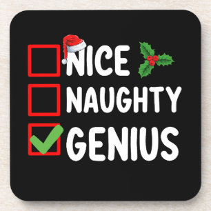 Dessous-de-verre Liste de Noël de génie méchant Nice Famille de vac