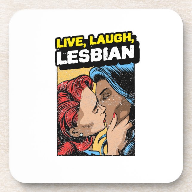 Dessous-de-verre Live Laugh Lesbian (Devant)