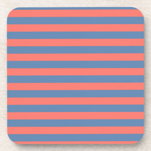 Dessous-de-verre Lıving Coral et lignes horizontales bleu Pacifique