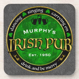 Dessous-de-verre Logo de pub irlandais rond personnalisé