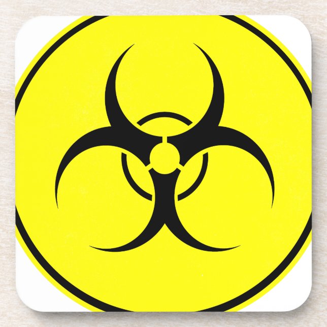Dessous-de-verre Logo jaune bio-danger (Devant)
