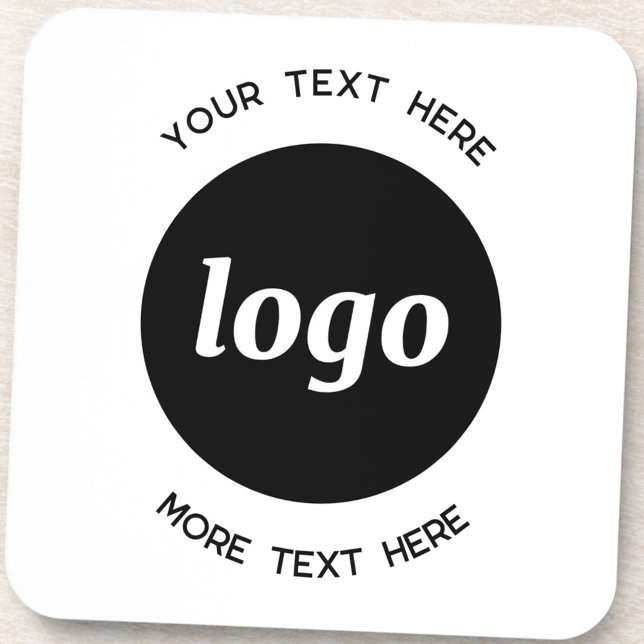 Dessous-de-verre Logo Simple Avec Entreprise Texte (Logo with text business promotional drinks coasters)