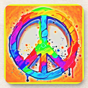 Dessous-de-verre Logo Vibrant pour la Paix : Oeuvre colorée