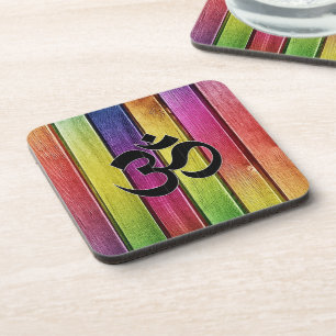Dessous-de-verre L'OM se connectent le bois multicolore