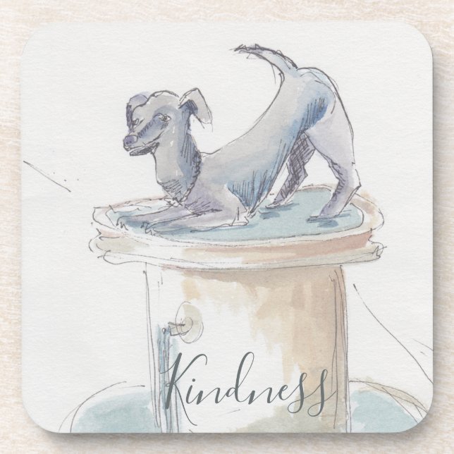 Dessous de verre "London/Dog Watercolor Sketch" (Devant)