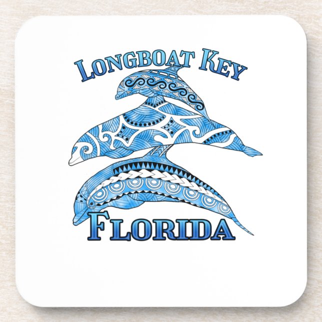 Dessous-de-verre Longboat Key Florida Vacances Dauphins tribaux (Devant)