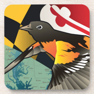 Dessous-de-verre Loriot de citoyen, oiseau d'état du Maryland