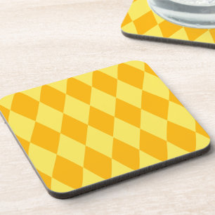 Dessous-de-verre Losanges et Damier Harlequin Jaune Clair et Foncé