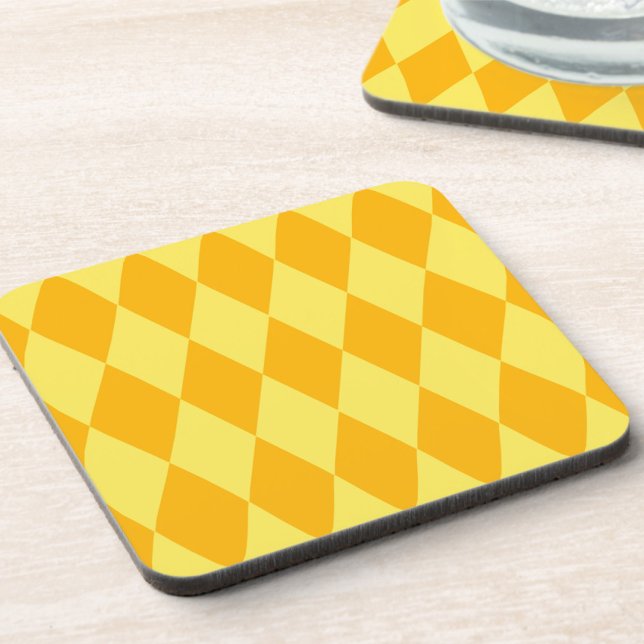 Dessous-de-verre Losanges et Damier Harlequin Jaune Clair et Foncé  (Créateur téléchargé)