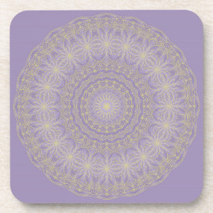 Dessous-de-verre Lotus Mandala en Lilac et or