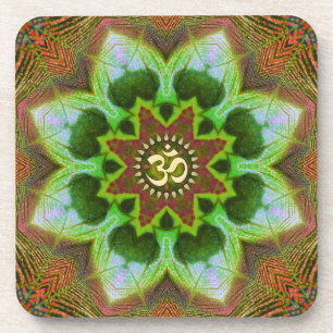Dessous-de-verre Lotus Om Mandala Art géométrique : Ensemble de 6