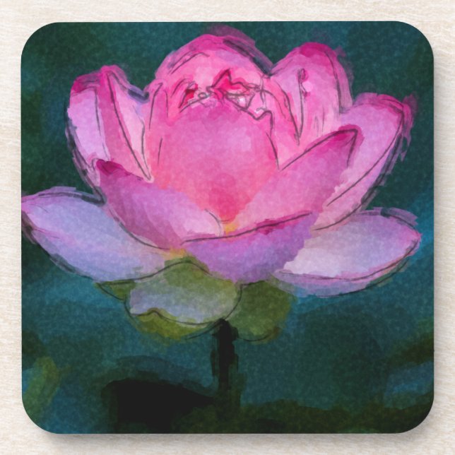 Dessous-de-verre Lotus rose (Devant)
