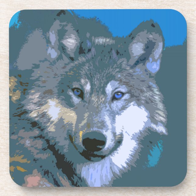 Dessous-de-verre Loup 034 (Devant)