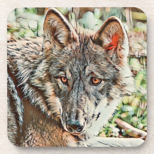 Dessous-de-verre loup cinglé (Devant)