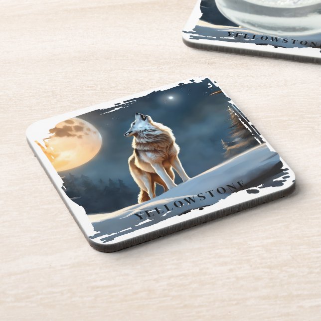 Dessous-de-verre Loup de Yellowstone (Côté gauche)