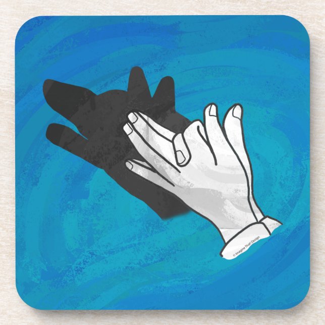 Dessous-de-verre Loup en bleu (Devant)