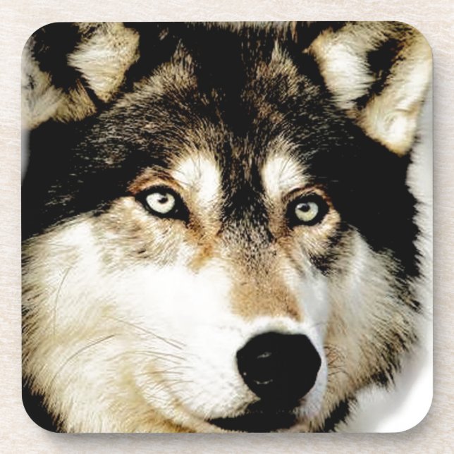 Dessous-de-verre Loup motivationnel unique (Devant)