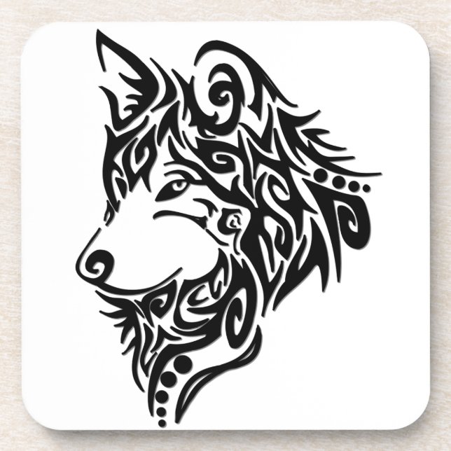 Dessous-de-verre Loup tribal (Devant)
