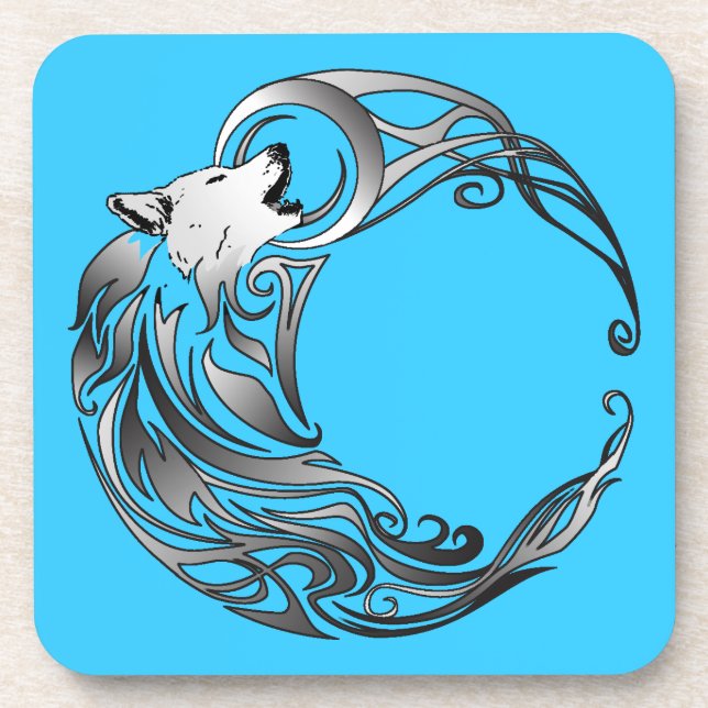 Dessous-de-verre Loup tribal - Ombragé (Devant)