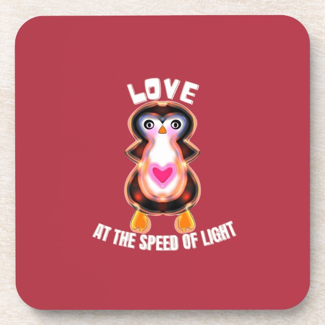 Dessous-de-verre Love at the Speed of Light Penguin Gift (Devant)
