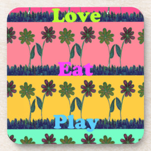 Dessous-de-verre Love Eat Play Art Print