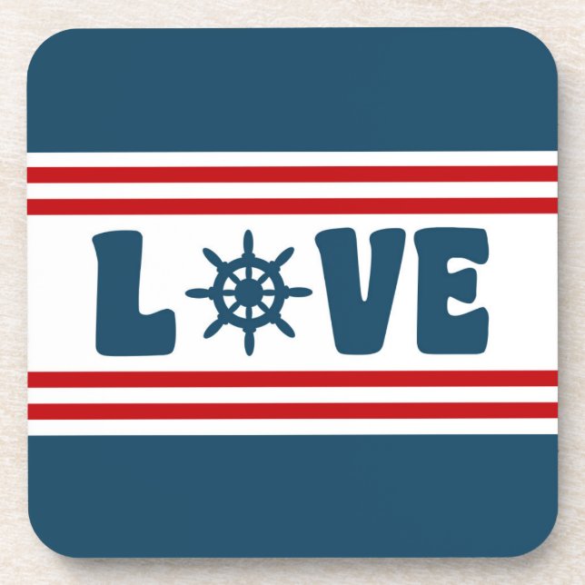 Dessous-de-verre Love nautical design (Devant)