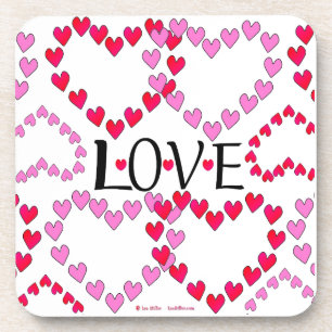 Dessous-de-verre LOVE ROUGE ROSE DE Tiny Hearts
