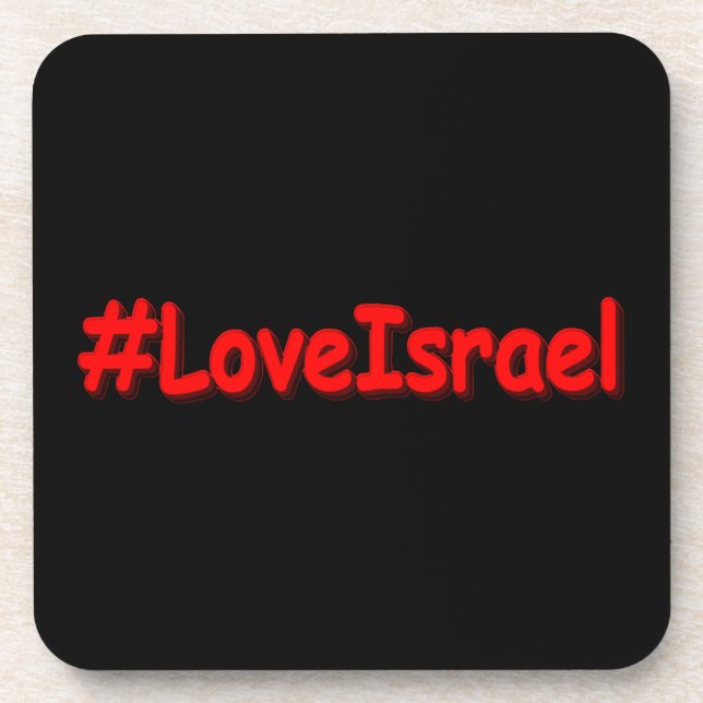 Dessous-de-verre "#LoveIsrael" Joli design. Acheter maintenant (Devant)