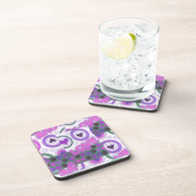 Dessous-de-verre Lovely Love Heart Motif Art Imprimer (Côté Droit)