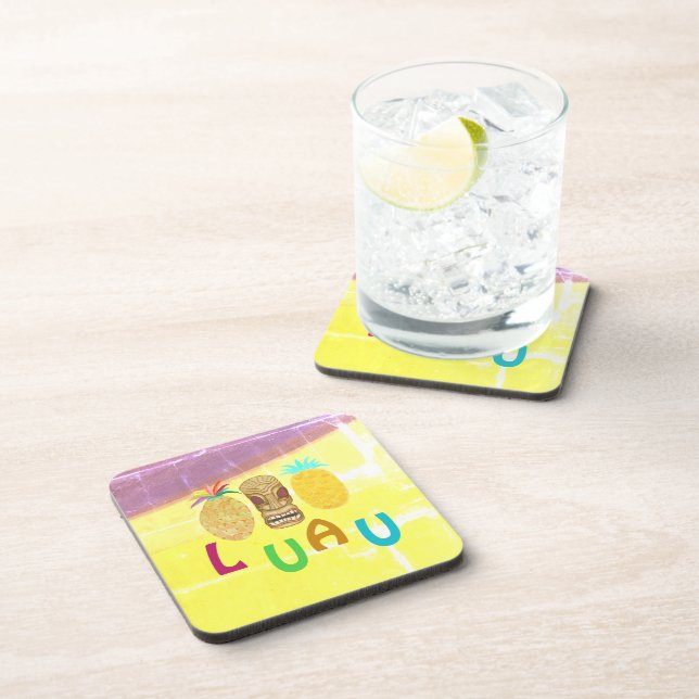 Dessous-de-verre Luau Tiki Ananas d'été (Côté Droit)