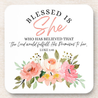 Dessous-de-verre Luc 1:45 Béni est Elle Écriture Florale