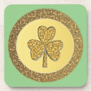 Dessous-de-verre Lucky Irish Shamrock Gold Coin