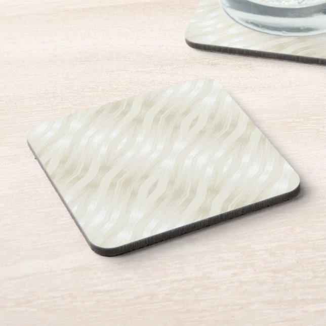 Dessous-de-verre Lumière noble texturée beige et blanc (Côté gauche)