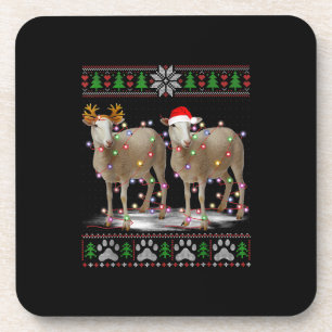 Dessous-de-verre Lumières des arbres de Noël des moutons Cadeau a