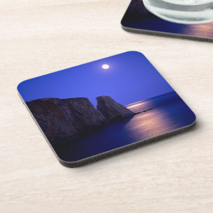 Dessous-de-verre Lune au crépuscule   Rocher Percé Côte Gaspésienne