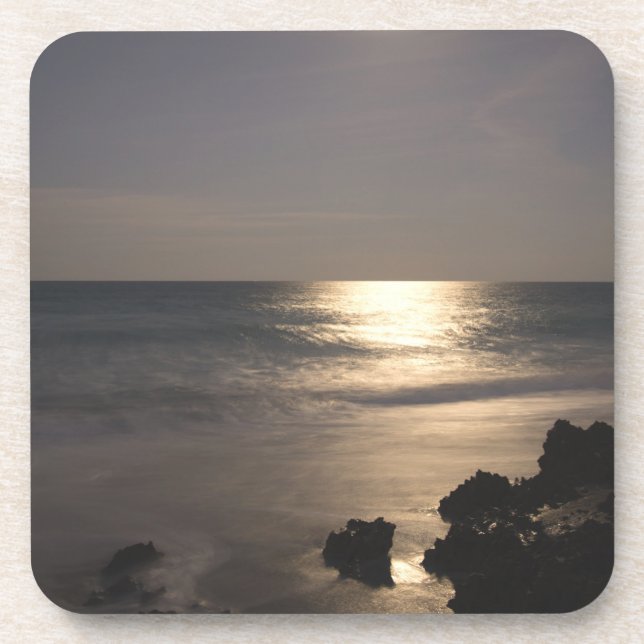 Dessous-de-verre Lune au-dessus de l'océan (Devant)