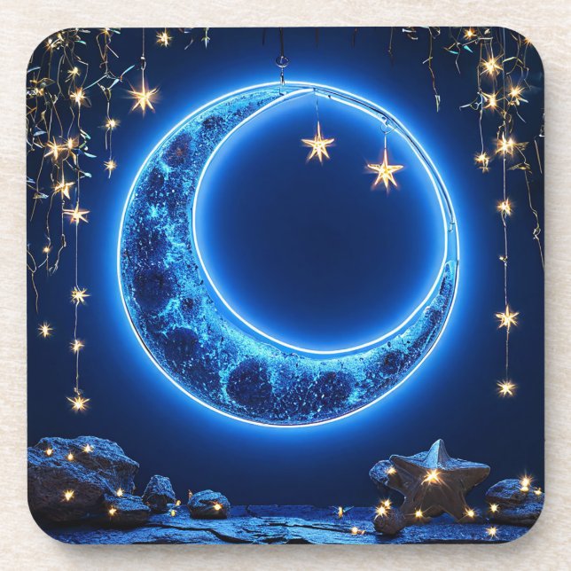 Dessous-de-verre Lune croissante lumineuse (Devant)