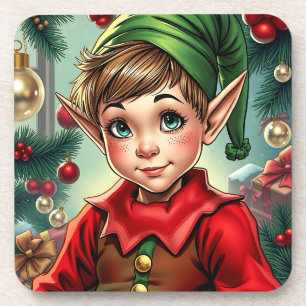 Dessous-de-verre Lutine de dessin animé fantaisiste   Noël