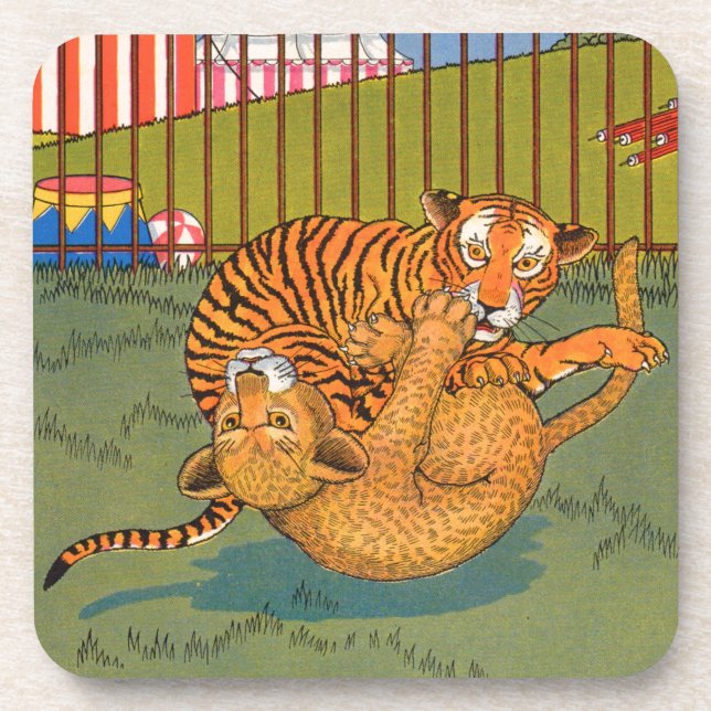 Dessous-de-verre lutte contre le tigre et le léopard (Devant)