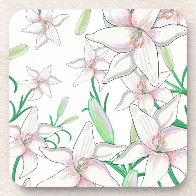 Dessous-de-verre Lys blancs (Devant)