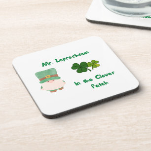 Dessous-de-verre M. Leprechaun dans le collier sur un