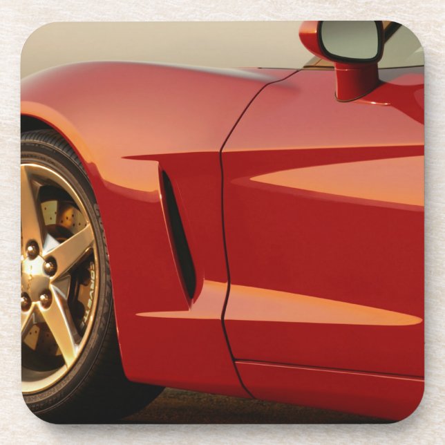 Dessous-de-verre Ma Corvette rouge (Devant)