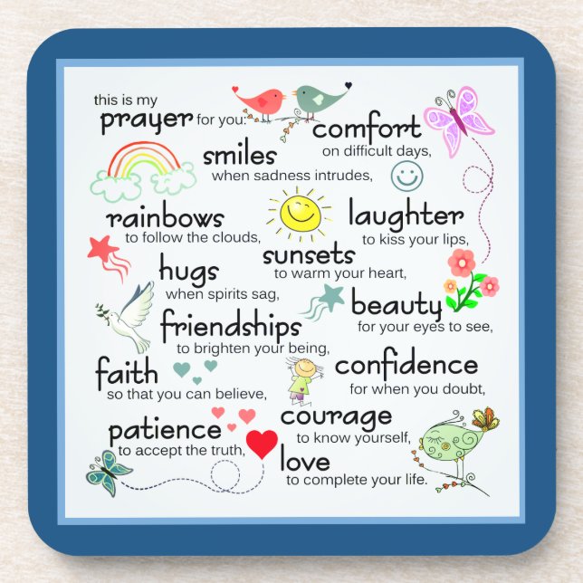 Dessous-de-verre Ma Prière Pour Vous | Bleu classique (Devant)